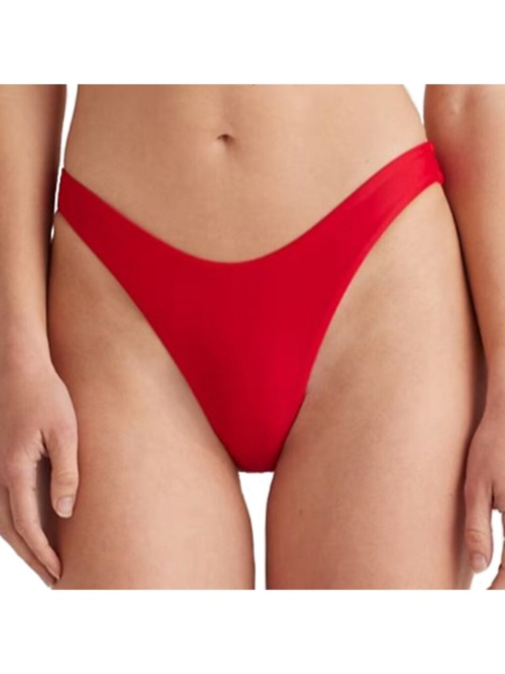 Quince Italian High-Leg Bikini Bottom Cherry Red Size Extra Small NWT